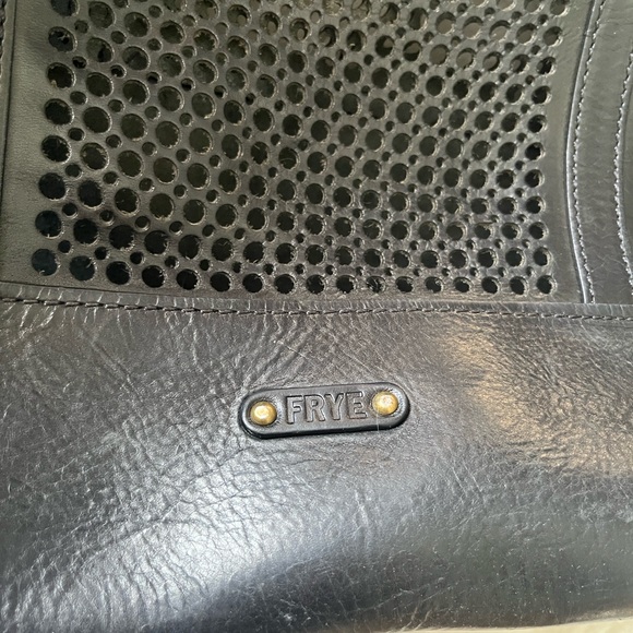 Frye Black perforated leather Tote Bag with Pouch - Picture 6 of 16